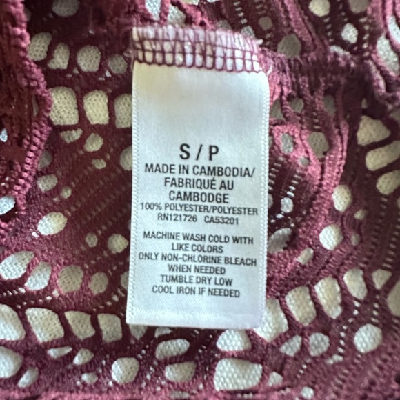 Aeropostale Tank Top Womens Small Crochet Lace Sheer Sleeveless Boho Festival - Picture 8 of 9